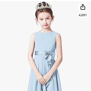 Girls Long Bridesmaid Dress Wedding Baby Blue